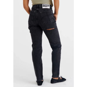Women's Ragged Jeans Black Straight Leg Jeans Size 28